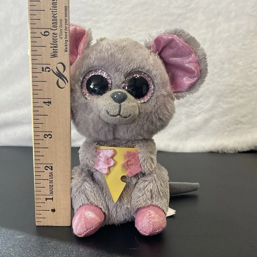 Ty Beanie Boos Squeaker the Mouse Plush Holding Cheese Stuffed Animal 2015 Toy
